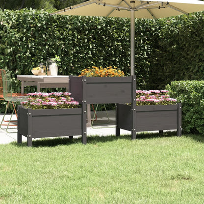 vidaXL Jardinière Gris 178,5x44x75 cm Bois de pin massif