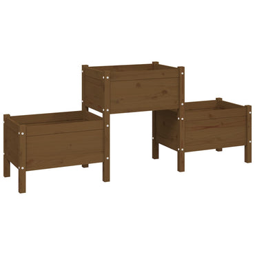 vidaXL Jardinière Bois de pin massif Marron miel 178,5x44x75 cm