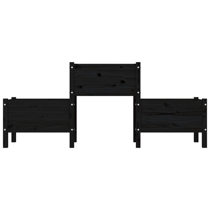 vidaXL Jardinière noire 178,5x44x75 cm en bois de pin massif