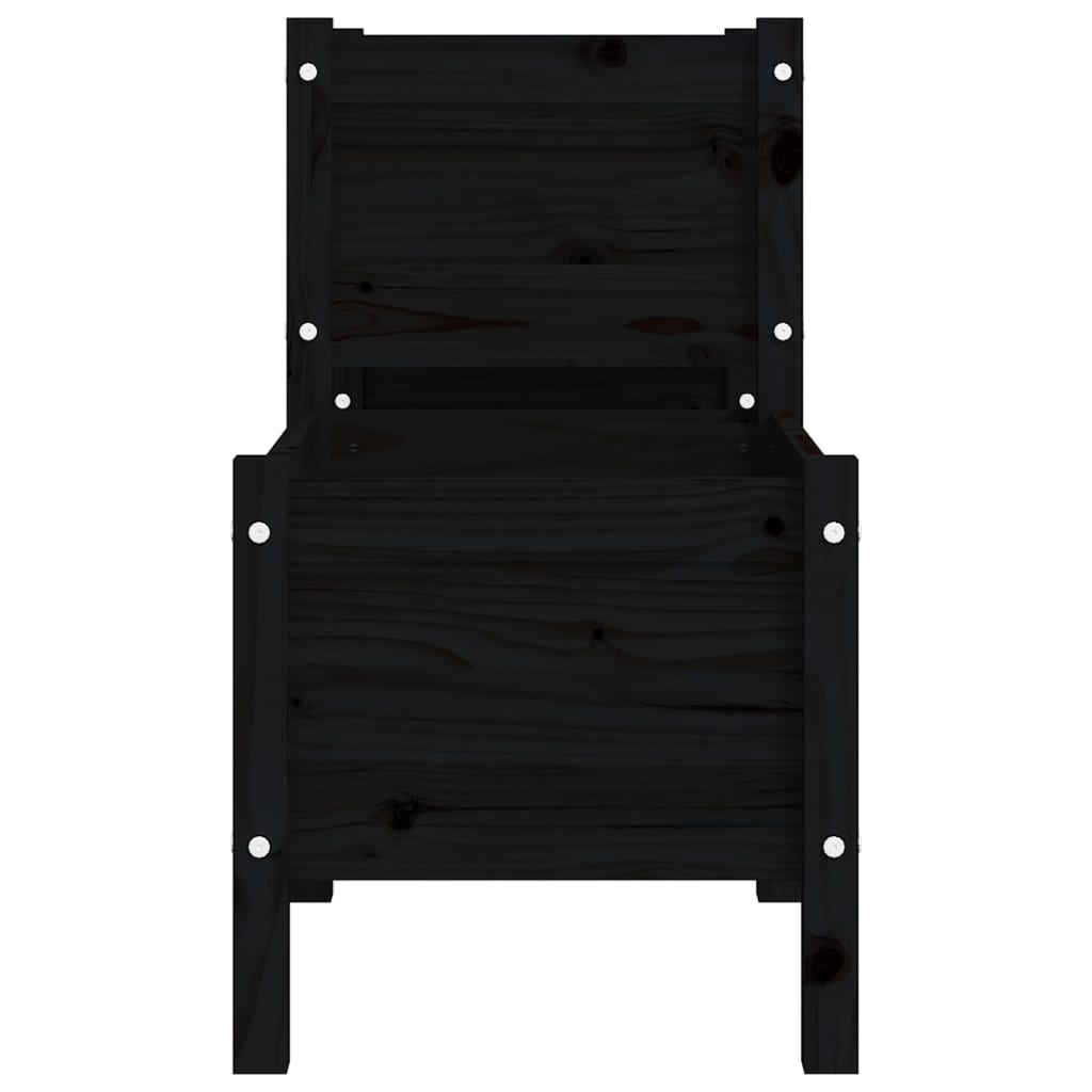 vidaXL Jardinière noire 178,5x44x75 cm en bois de pin massif