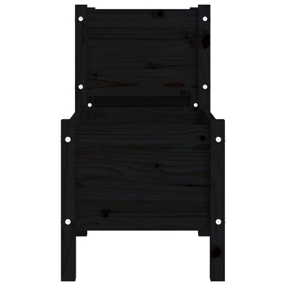 vidaXL Jardinière noire 178,5x44x75 cm en bois de pin massif