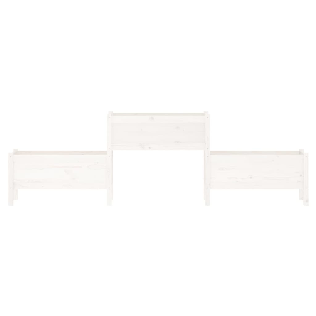 vidaXL Jardinière blanche 245,5x44x75 cm en bois de pin massif