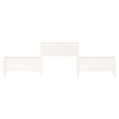 vidaXL Jardinière blanche 245,5x44x75 cm en bois de pin massif