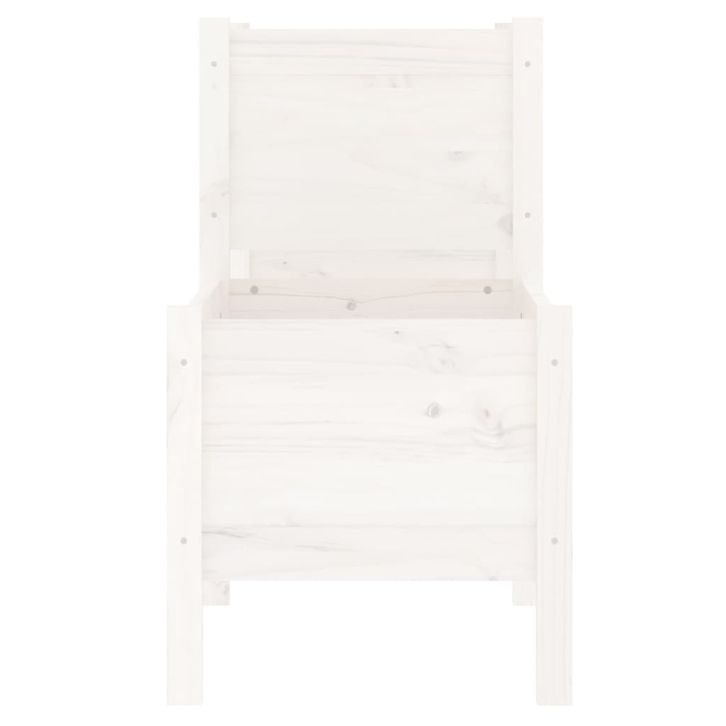 vidaXL Jardinière blanche 245,5x44x75 cm en bois de pin massif