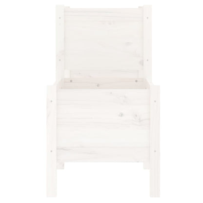 vidaXL Jardinière blanche 245,5x44x75 cm en bois de pin massif