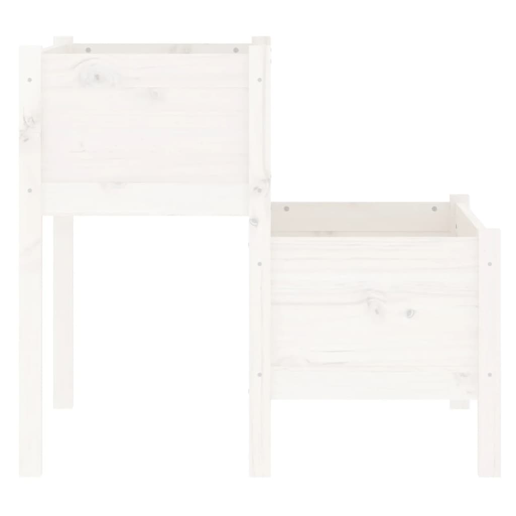 vidaXL Pflanzkübel Weiß 84,5x84x75 cm Massivholz Kiefer