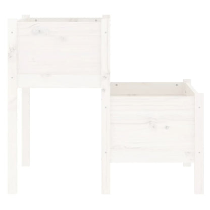 vidaXL Pflanzkübel Weiß 84,5x84x75 cm Massivholz Kiefer