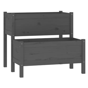 vidaXL Jardinière Gris 84,5x84x75 cm Bois de pin massif