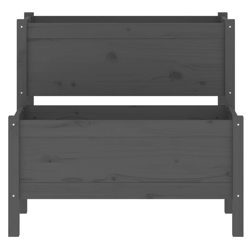 vidaXL Jardinière Gris 84,5x84x75 cm Bois de pin massif
