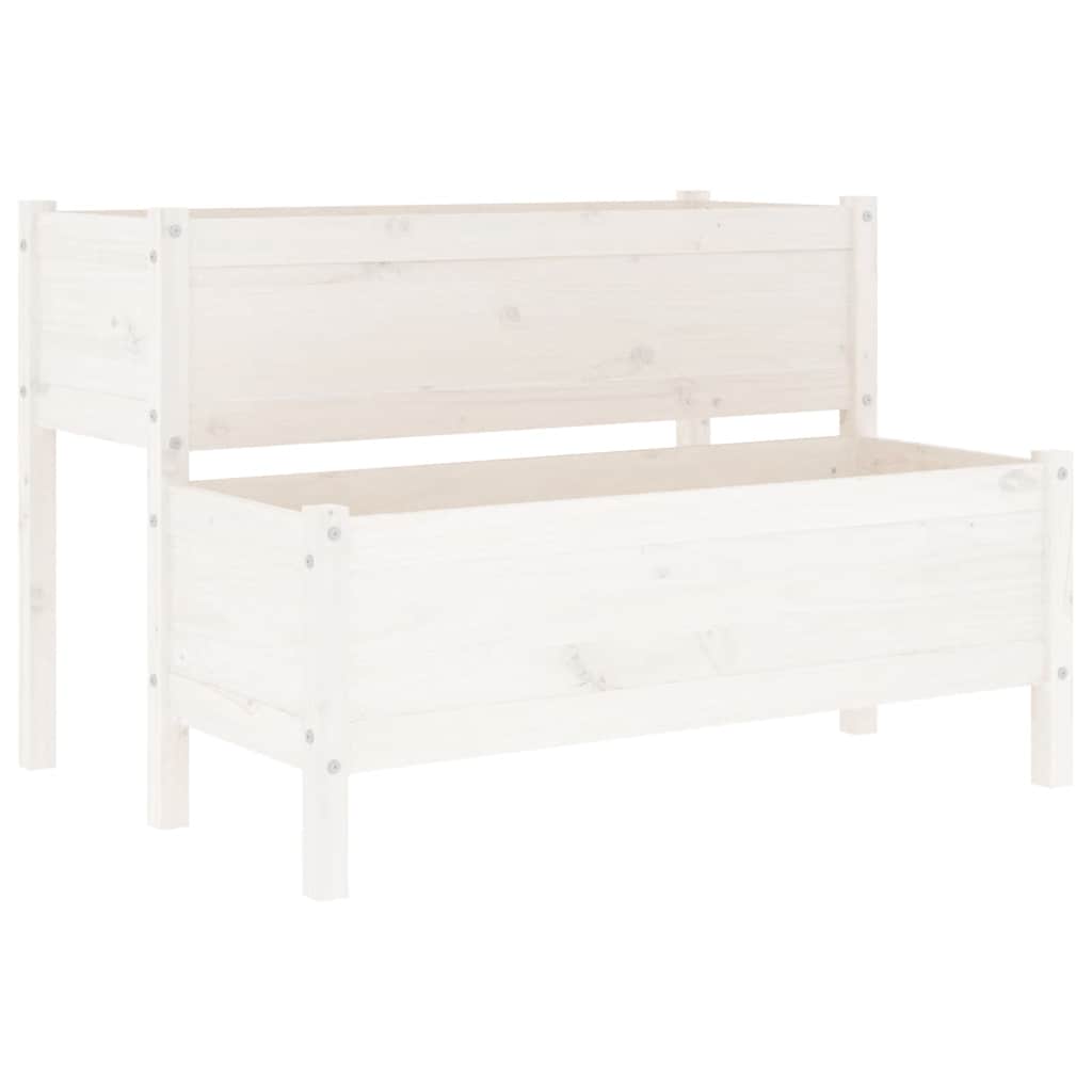 vidaXL Jardinière Bois de pin massif Blanc 110x84x75 cm
