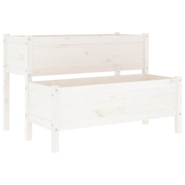 vidaXL Jardinière Bois de pin massif Blanc 110x84x75 cm