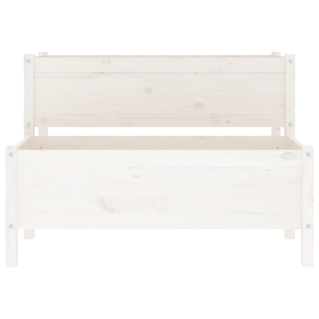 vidaXL Jardinière Bois de pin massif Blanc 110x84x75 cm