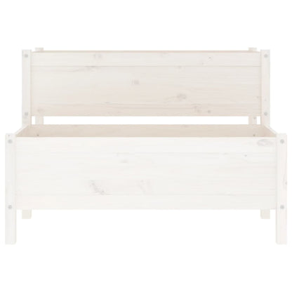 vidaXL Jardinière Bois de pin massif Blanc 110x84x75 cm