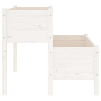 vidaXL Jardinière Bois de pin massif Blanc 110x84x75 cm