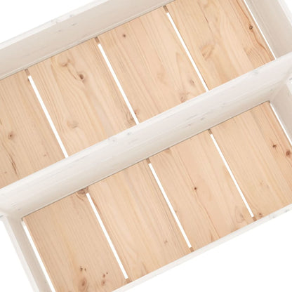 vidaXL Jardinière Bois de pin massif Blanc 110x84x75 cm