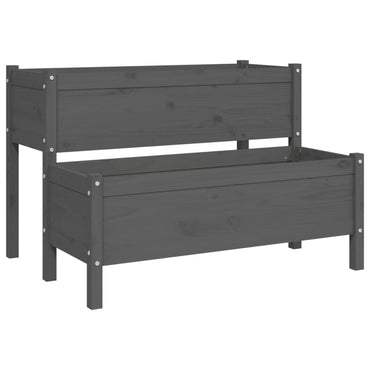 vidaXL Jardinière Gris 110x84x75 cm Bois de pin massif