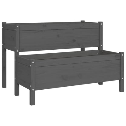 vidaXL Jardinière Gris 110x84x75 cm Bois de pin massif