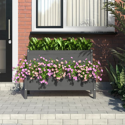 vidaXL Jardinière Gris 110x84x75 cm Bois de pin massif