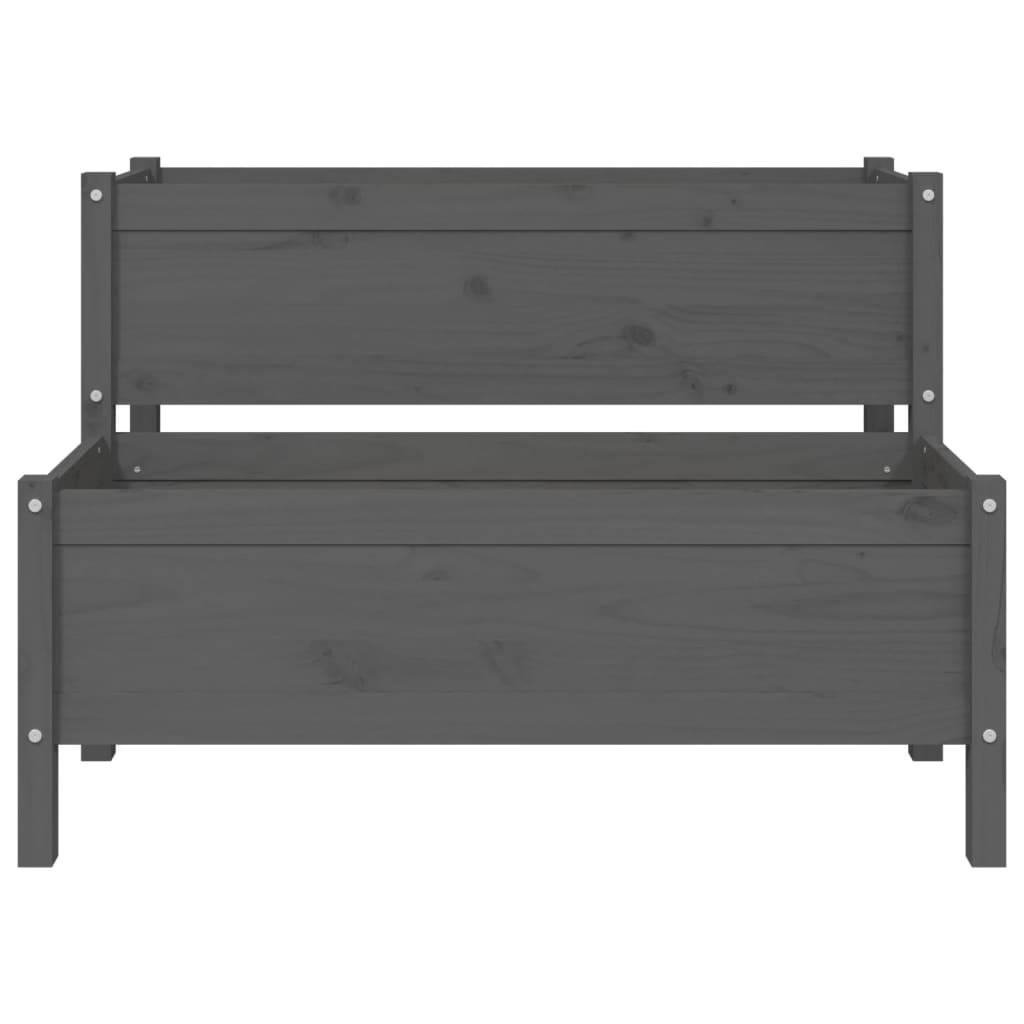 vidaXL Jardinière Gris 110x84x75 cm Bois de pin massif