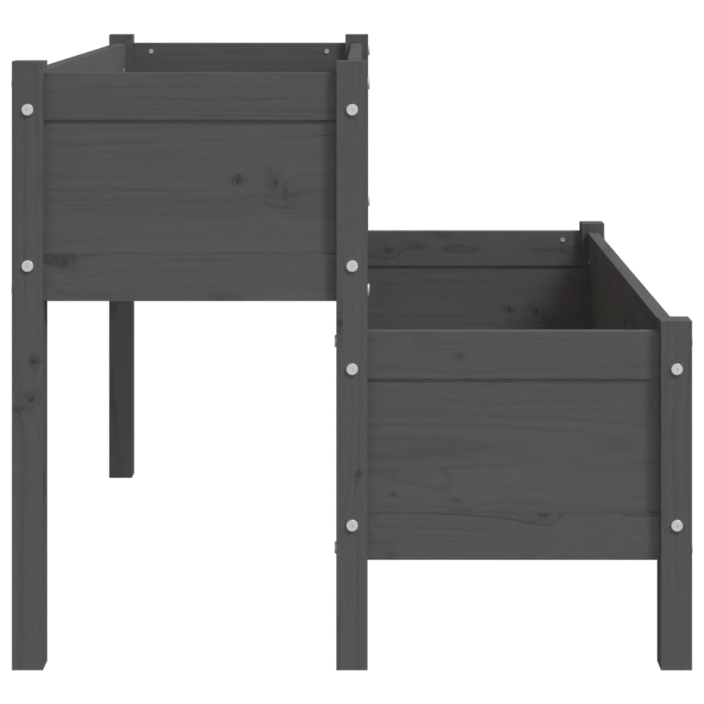 vidaXL Jardinière Gris 110x84x75 cm Bois de pin massif