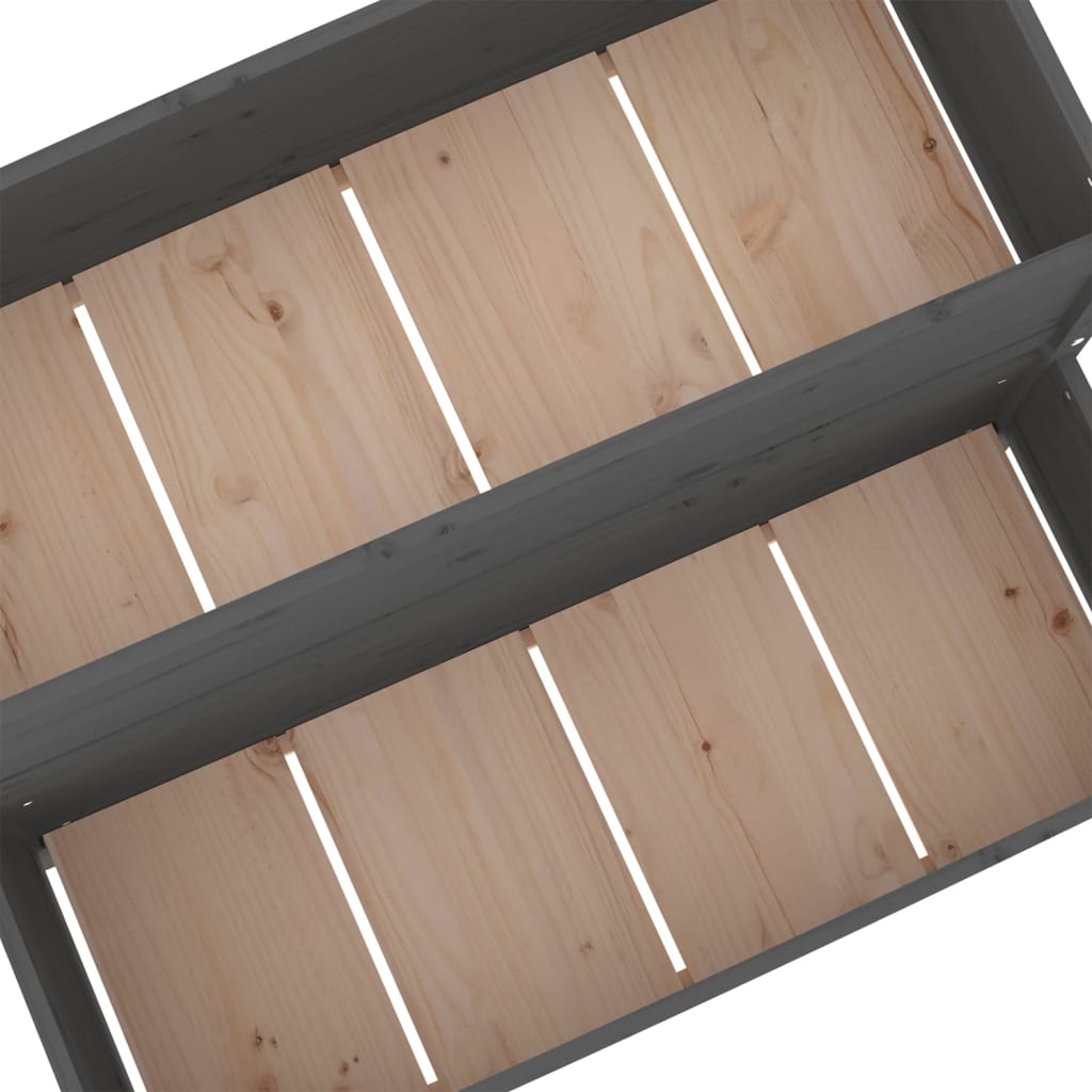 vidaXL Jardinière Gris 110x84x75 cm Bois de pin massif
