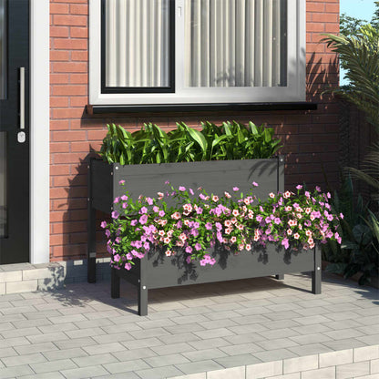vidaXL Jardinière Gris 110x84x75 cm Bois de pin massif