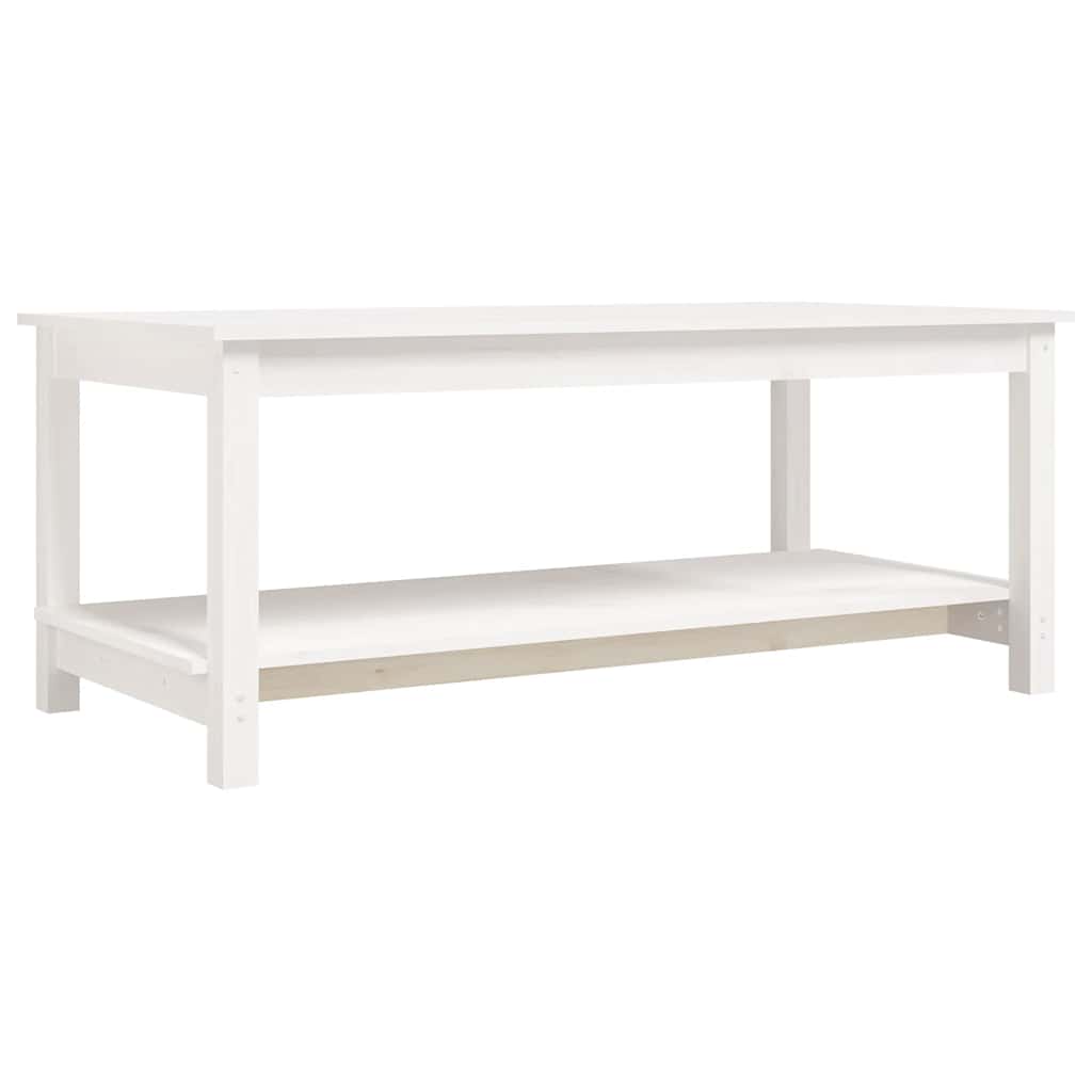 vidaXL Couchtisch Weiß 110x55x45 cm Massivholz Kiefer