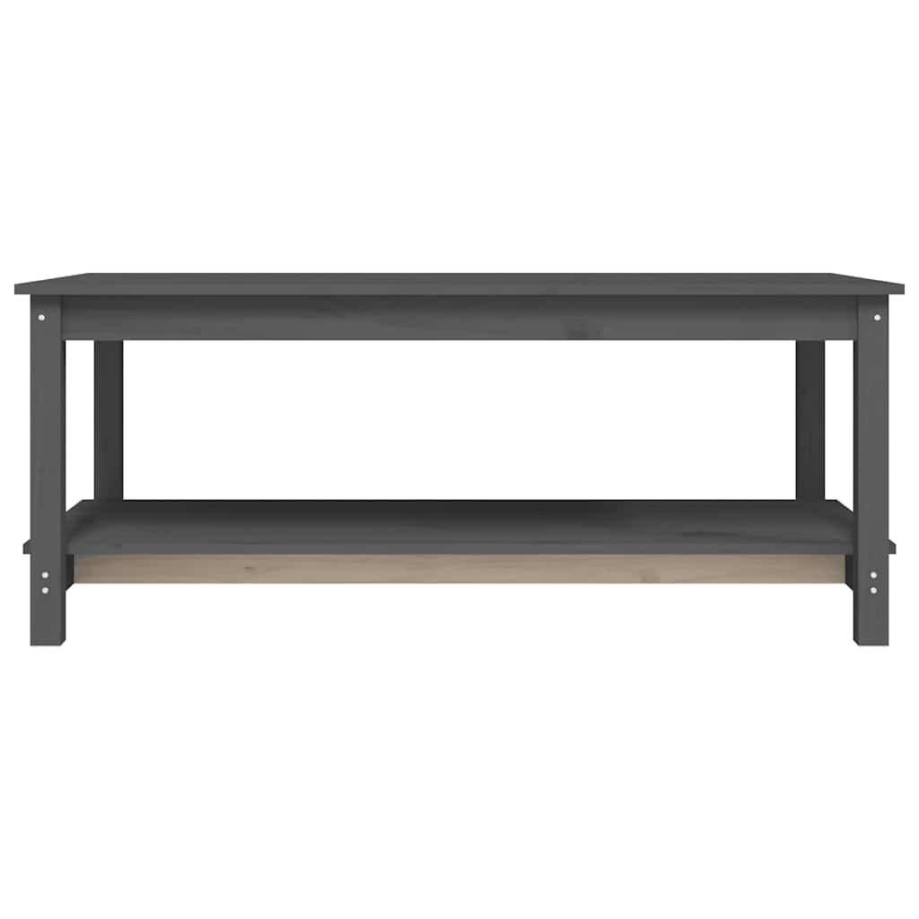 vidaXL Table basse gris 110x55x45 cm Bois de pin massif