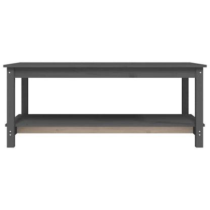 vidaXL Table basse gris 110x55x45 cm Bois de pin massif