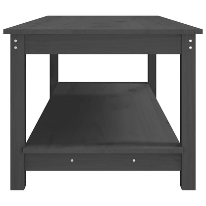 vidaXL Table basse gris 110x55x45 cm Bois de pin massif