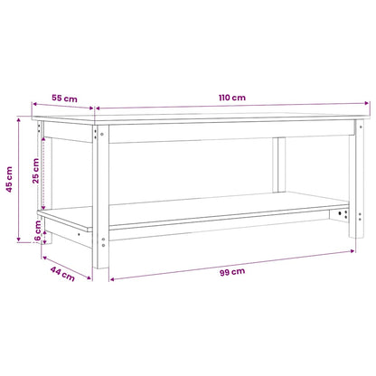 vidaXL Table basse gris 110x55x45 cm Bois de pin massif