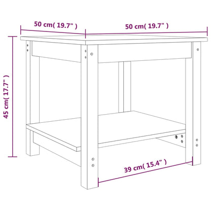 vidaXL Table basse 50x50x45 cm Bois de pin massif
