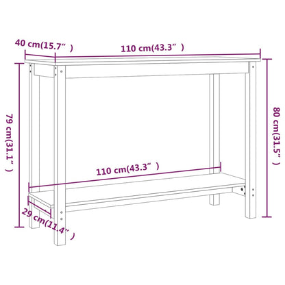vidaXL Konsolentisch 110x40x80 cm Massivholz Kiefer