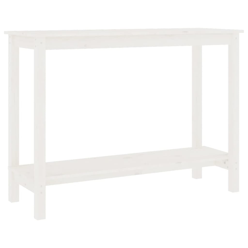 vidaXL Console Blanc 110x40x80 cm Bois de pin massif