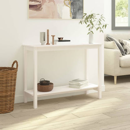 vidaXL Console Blanc 110x40x80 cm Bois de pin massif