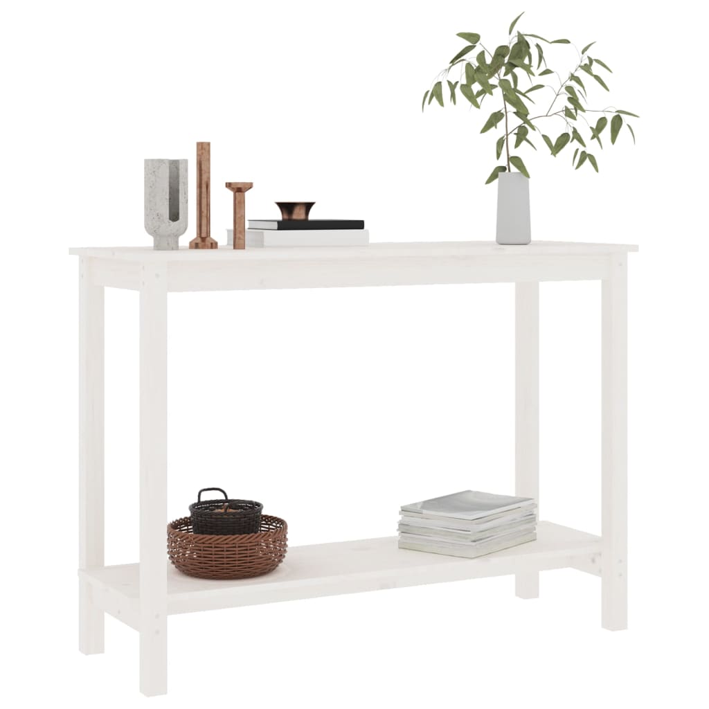 vidaXL Console Blanc 110x40x80 cm Bois de pin massif