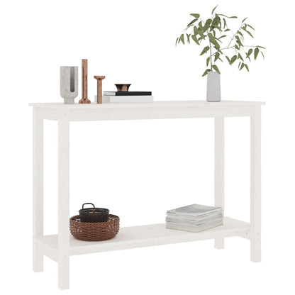 vidaXL Console Blanc 110x40x80 cm Bois de pin massif