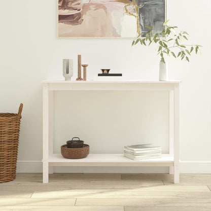 vidaXL Console Blanc 110x40x80 cm Bois de pin massif