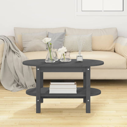 vidaXL Couchtisch Grau 80x45x45 cm Massivholz Kiefer