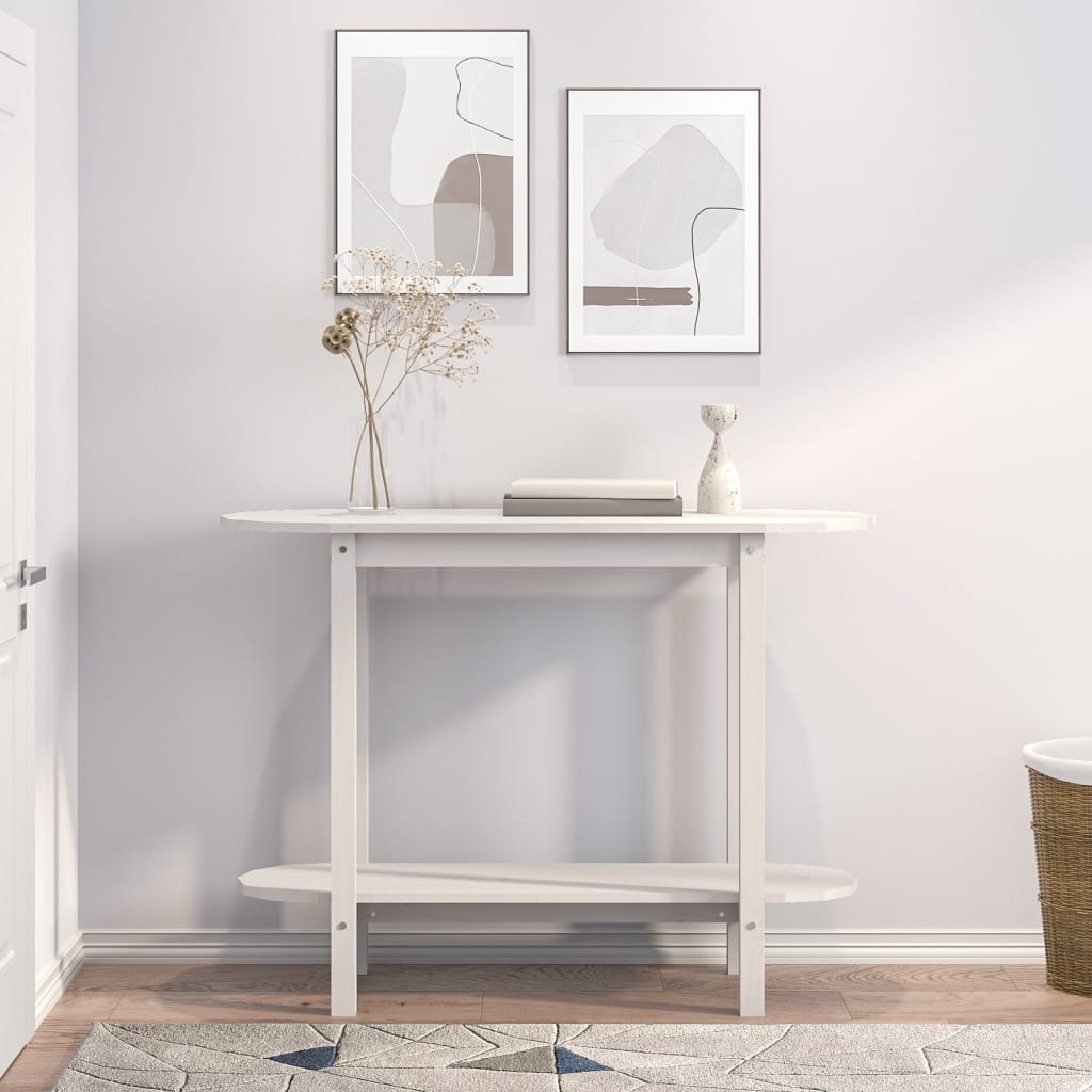 vidaXL Konsolentisch Weiß 110x40x80 cm Massivholz Kiefer