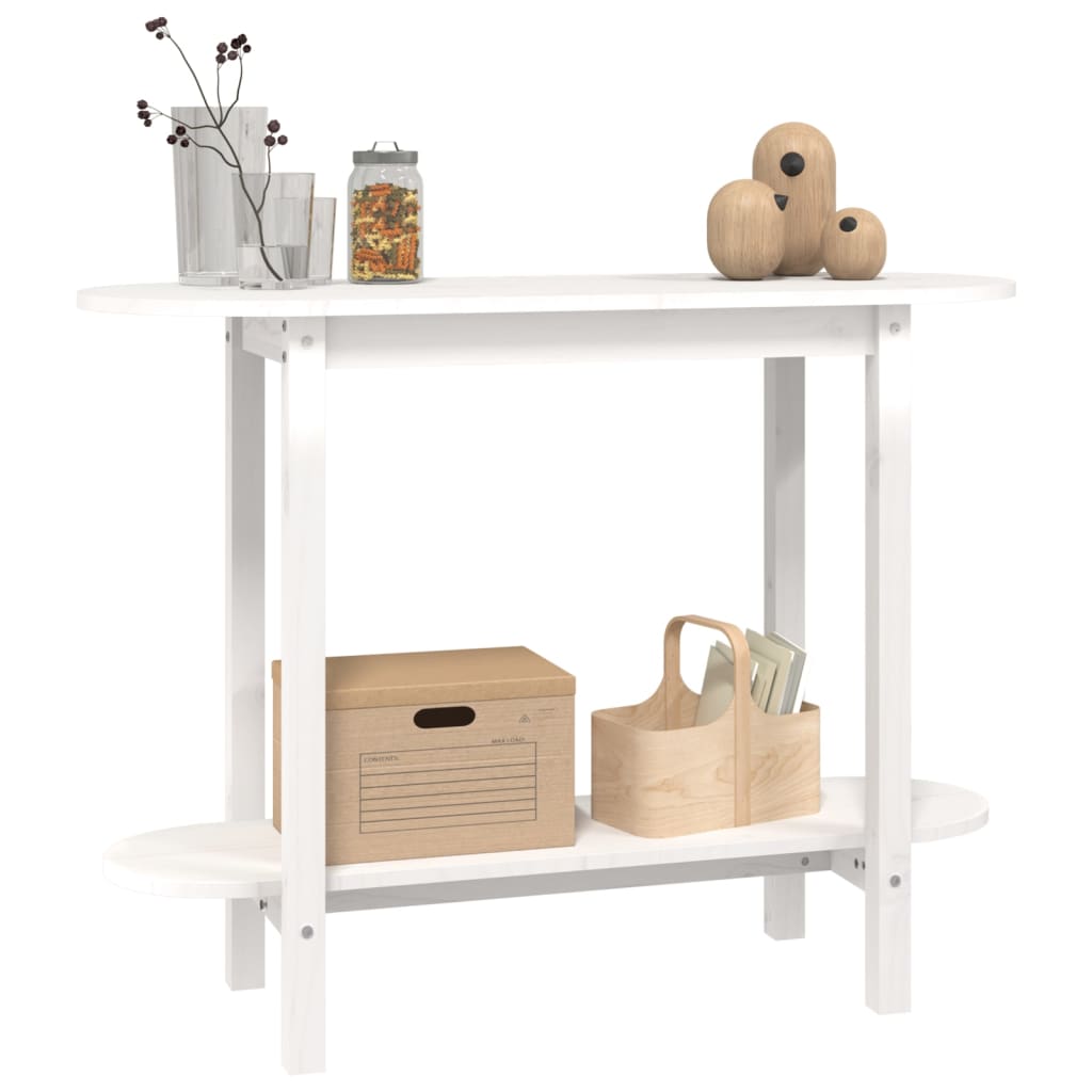 vidaXL Konsolentisch Weiß 110x40x80 cm Massivholz Kiefer