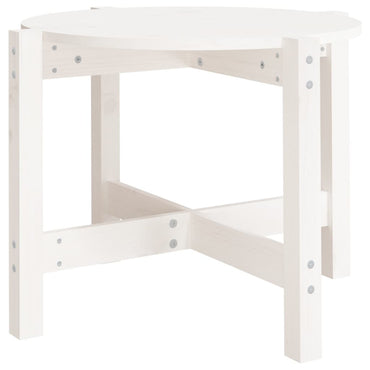 vidaXL Couchtisch Weiß Ø 62,5x45 cm Massivholz Kiefer