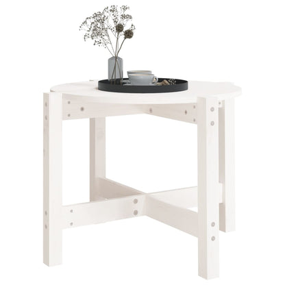 vidaXL Couchtisch Weiß Ø 62,5x45 cm Massivholz Kiefer