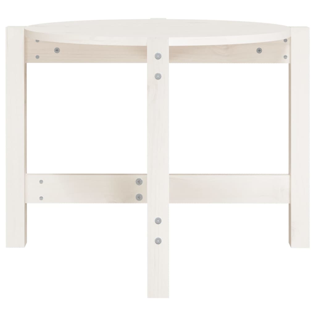 vidaXL Couchtisch Weiß Ø 62,5x45 cm Massivholz Kiefer