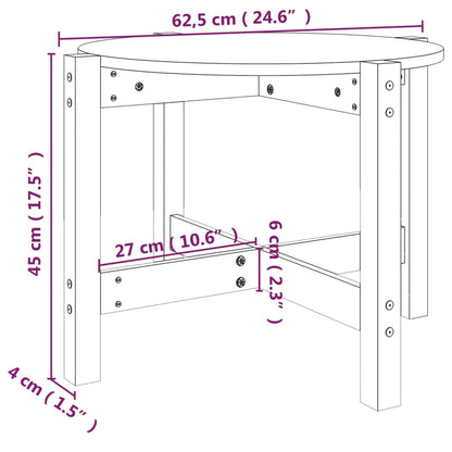 vidaXL Couchtisch Weiß Ø 62,5x45 cm Massivholz Kiefer