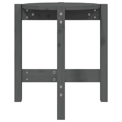 vidaXL Couchtisch Grau Ø 42,5x45 cm Massivholz Kiefer