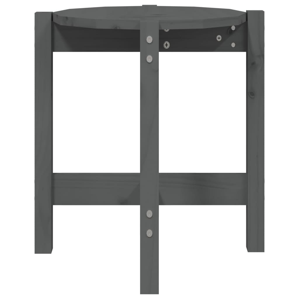 vidaXL Couchtisch Grau Ø 42,5x45 cm Massivholz Kiefer