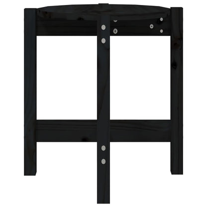 vidaXL Couchtisch Schwarz Ø 42,5x45 cm Massivholz Kiefer