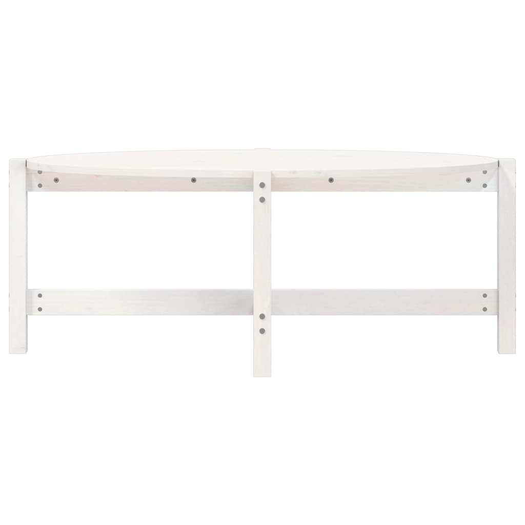 vidaXL Couchtisch Weiß 118x63x45 cm Massivholz Kiefer