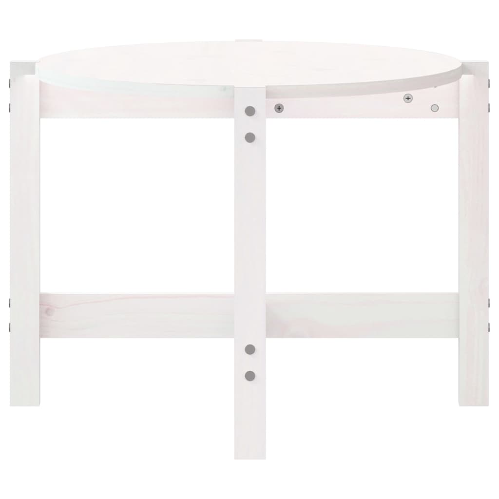 vidaXL Couchtisch Weiß 118x63x45 cm Massivholz Kiefer